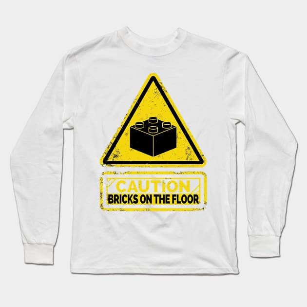 Caution Bricks on the Floor Long Sleeve T-Shirt by Edgeofnowhere